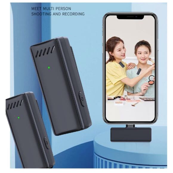 Wireless Lavalier Microphone,Lavalier Microphone for iPhone Android,2 Pack - Picture 2 of 6